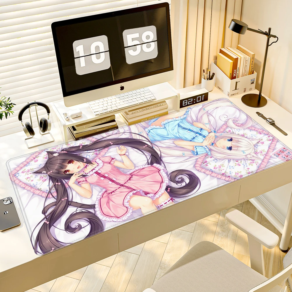 Mousepad XXL Home HD Computer Schreibtischmatten Mauspads Nekopara Teppich Gamer Büro Laptop Weiches Mauspad Desktop-Mauspad