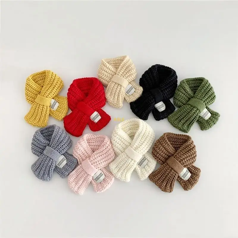 Boy Girls Warm Neckerchief Solid Color Trendy Baby Neck Scarf Comfortable Kids Muffler Autumn Winter Toddlers Essential