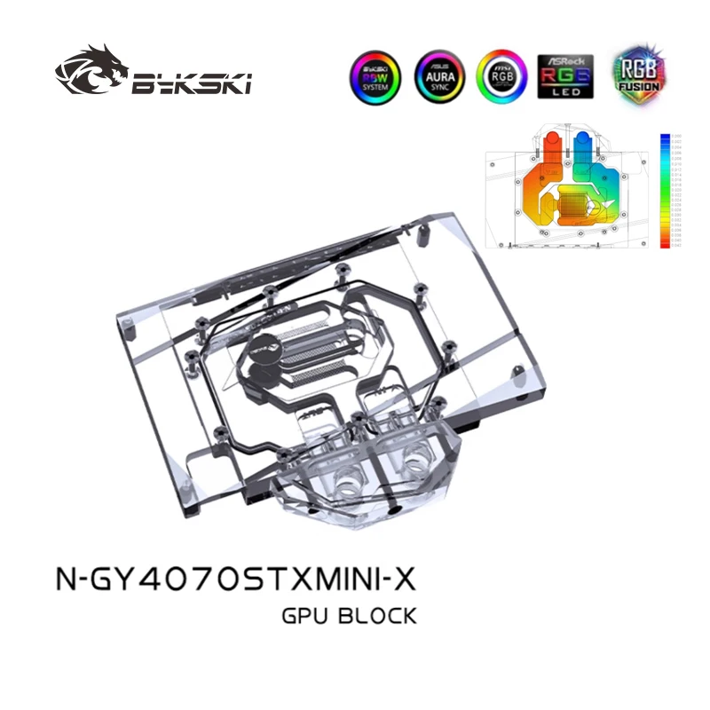 Bykski N-GY4070STXMINI-X GPU Blok voor Gainward GeForce RTX 4070 SUPER MINI Videokaart Volledige Cover Ontwerp/Prevent Corrosie