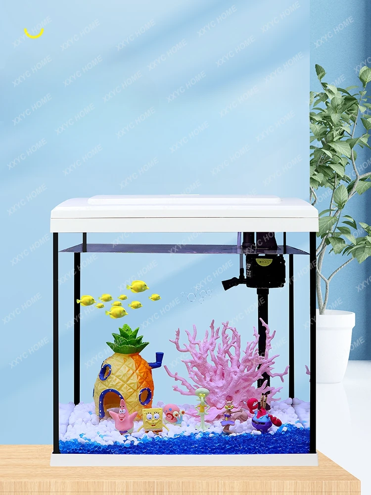 Fish Tank Living Room Small Household Oxygen Filter Lazy Landscape Pineapple House Fish Globe