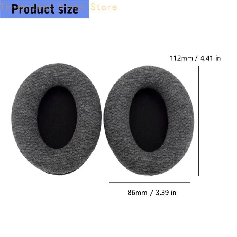 Daily Wear Kopfhörerkissen-Paar für HD598 HD599 HD515 HD558 HD595 PC360, graue Stoffbezüge für Büro, Studium, Reisen und E74A – Detail 6