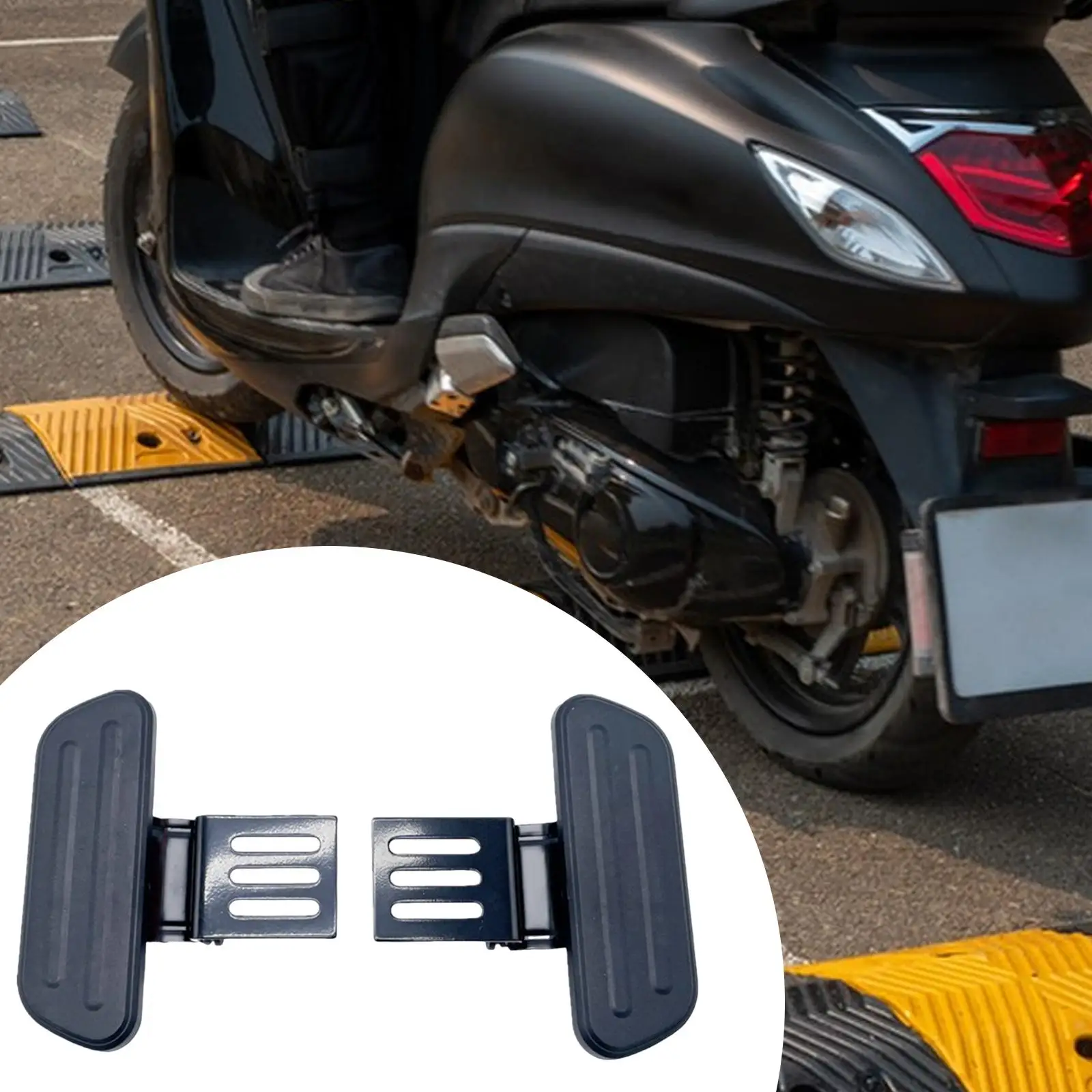 Electric Bike Front Footrest Metal Anti Slip Foot Pegs DIY Modification Spare Parts for Motorbike Passenger Comfort