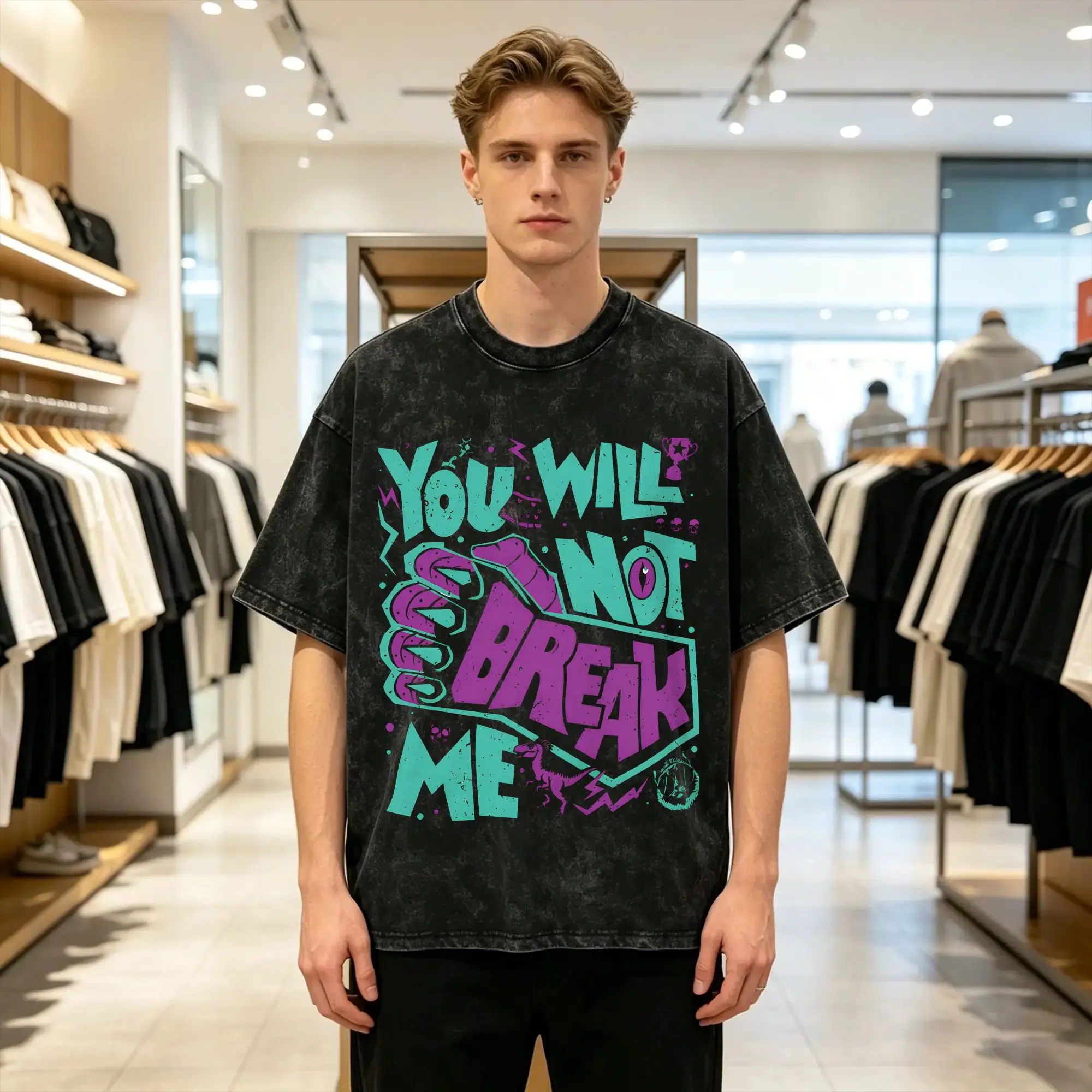 You Will Not Break Me T Shirt for Men Pure Cotton Fashion for Male T-Shirts Crew Neck Dungeon Crawler Carl  Tees Short Sleeve
