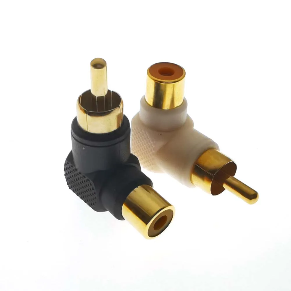 Plug Audio Converter 90 Degree Converter Right Angle Gold Plating Male To Female Audio Adapter RCA Adapter RCA Connector Plug