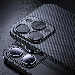 Luxury Ultra Thin Carbon Fiber Matte Case For iPhone 15 14 13 12 Mini 11 Pro Max 14Pro XS XR X 6 7 8 Plus SE 0.2MM PP Back Cover