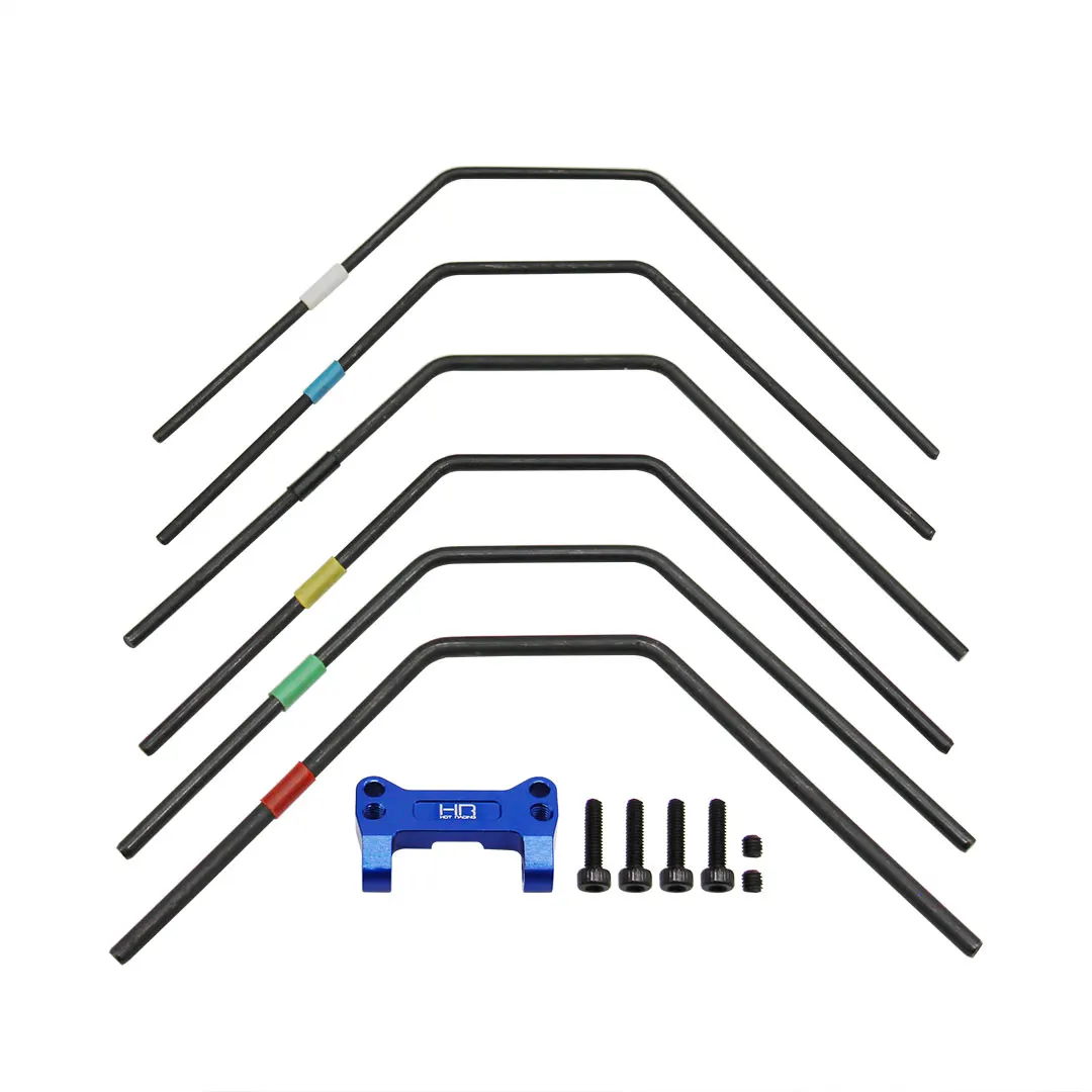 HOT RACING Sway Bar Set Traxxas Sledge 1/8 | Red/Green/Yellow/Black/Blue/White 3.0-2.0mm | Color-Coded Tuning | Needs TRA9595