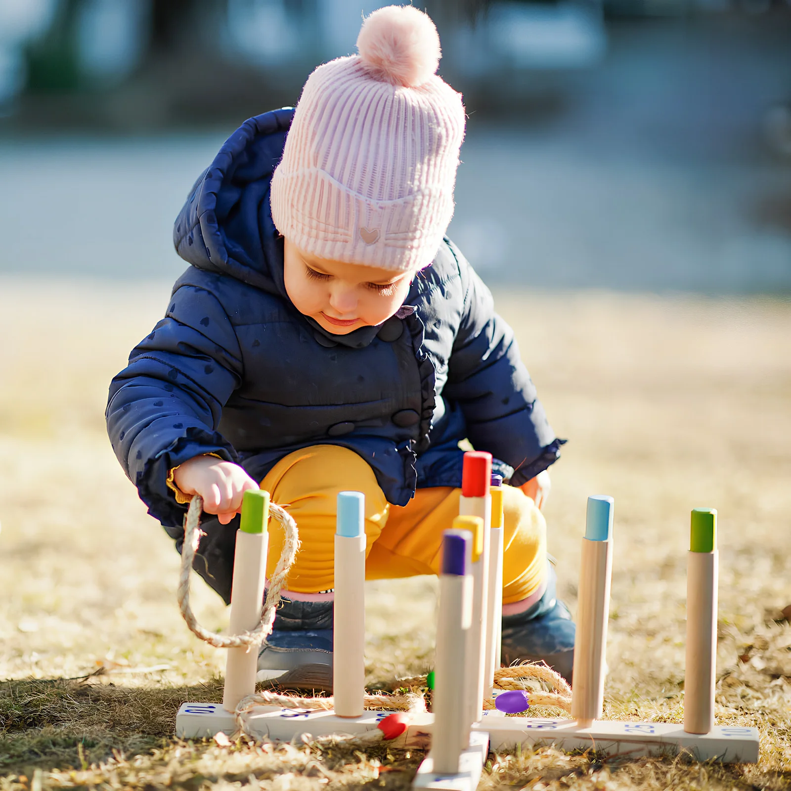 10Pcs Throwing Rings Durable Jute Material Easy to Use Fun Garden Ring Toss Ring Toss Game Toy Throwing Game