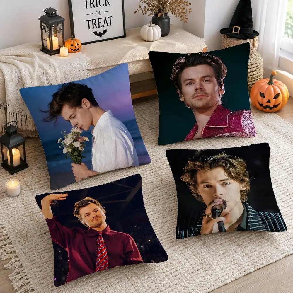 Singer H-harry Styles Cushion Cover Plush Decorative Pillow Case With Hidden Zipper Cutecore Room Decor For Home