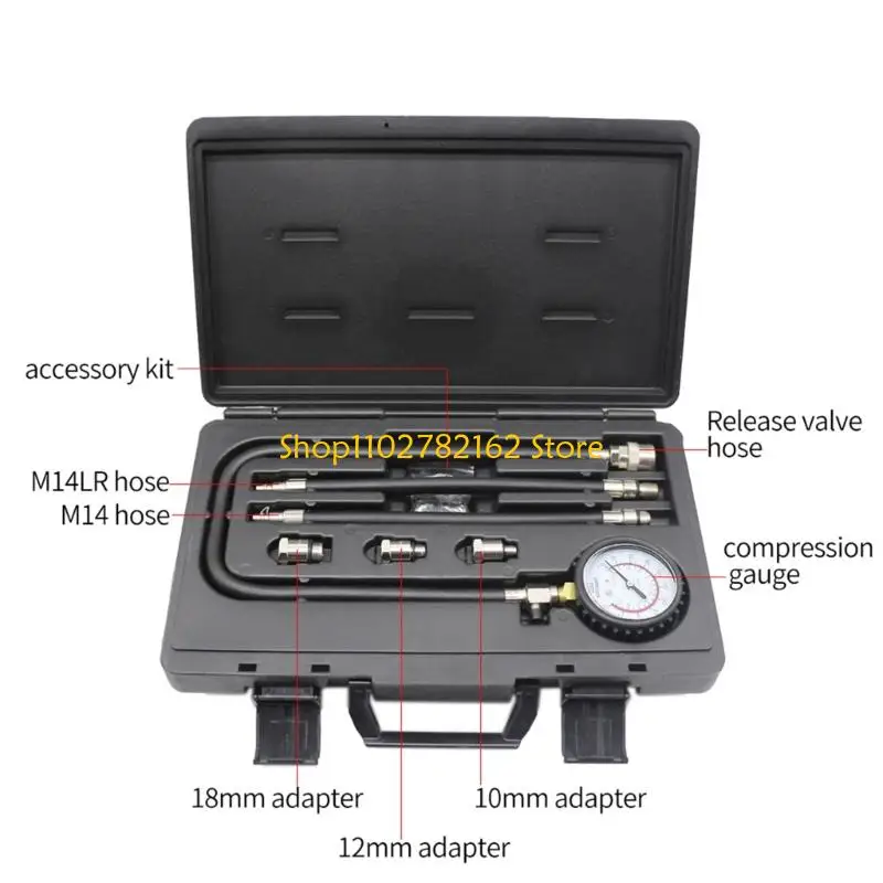 

547B Precisions Engine Compression Gauge Set With 300PSI Measurement Corrosion Resistant Construction Hard Case