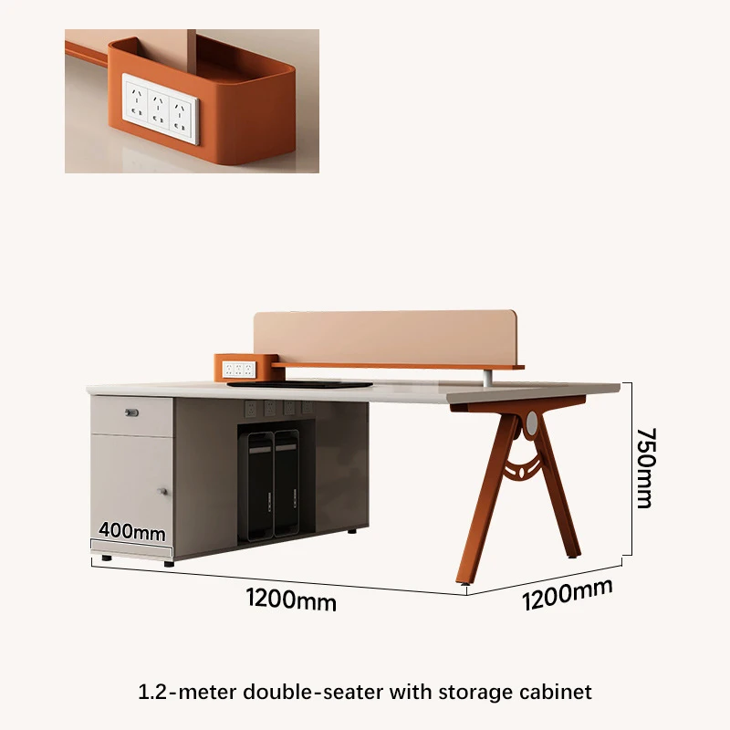 New Modern Commercial Office Desk | E1 Eco-Friendly Standing Desk | Built-in Power Outlet & Adjustable Features | Sturdy Durable