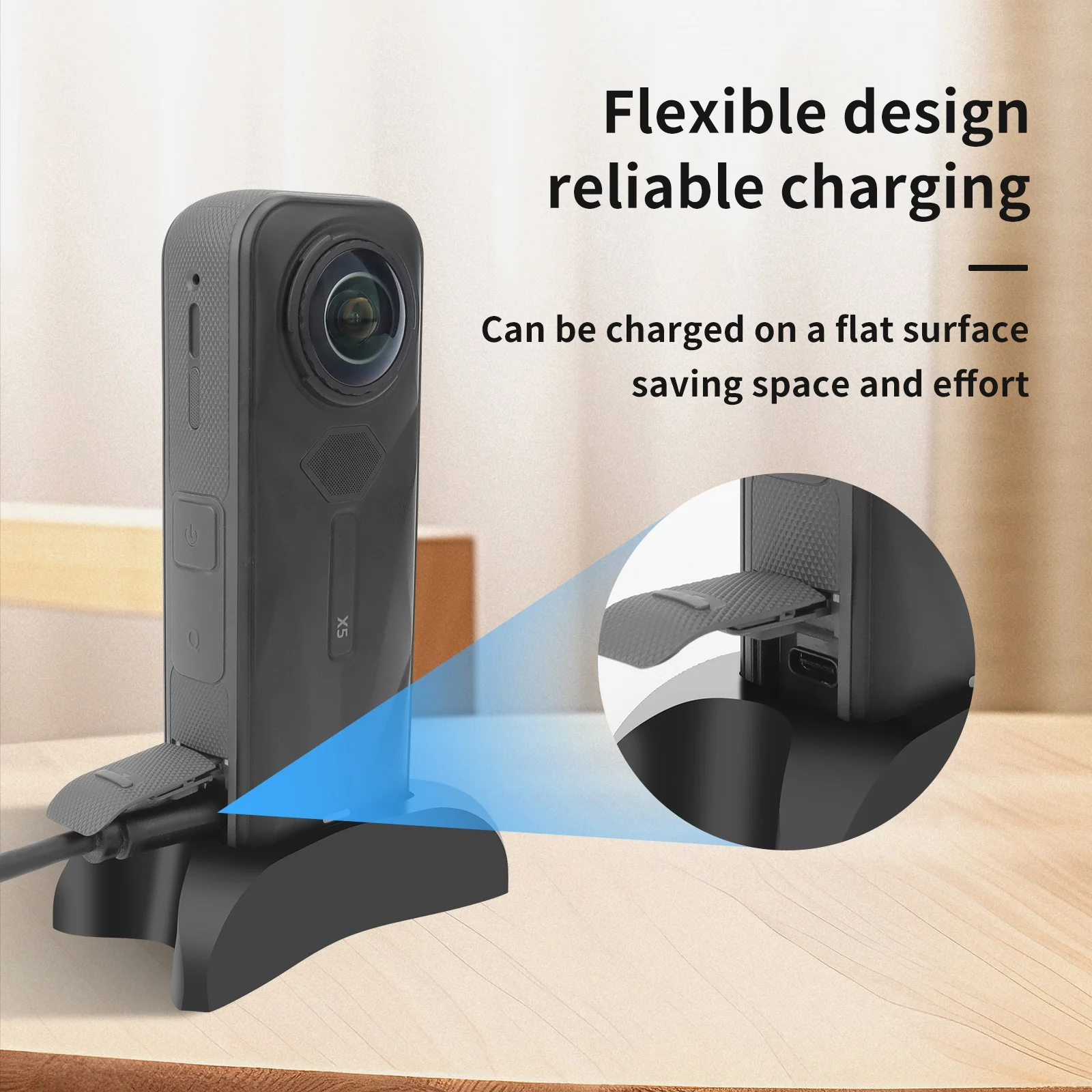 

For Insta360 X5 Silicone Base Panoramic Camera Desktop Non-Slip Fixed Bracket Accessory Support for Stable Shooting