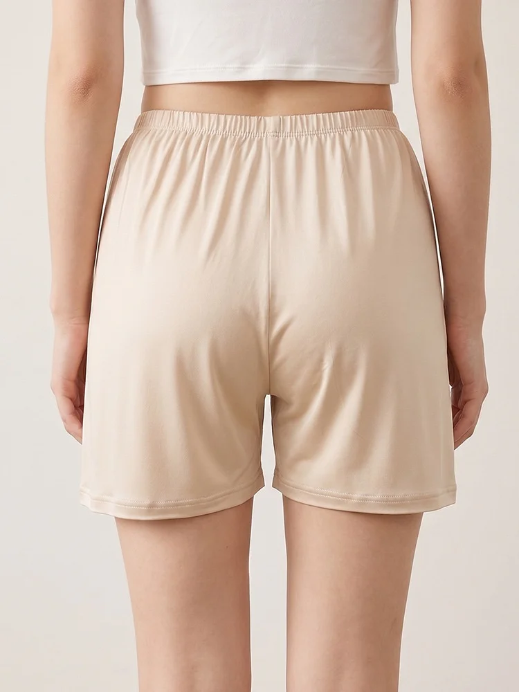 Birdtree, 100% Silk Pajama Shorts, Women Casual Thin Trousers, Breathable Homewear, Elastic Waist Short Pants, 2026 New P65038JF