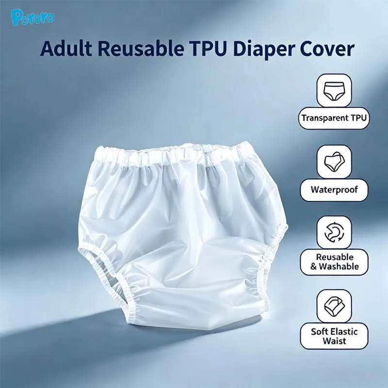 Transparent TPU Waterproof Adult Diaper Cover Reusable Washable Leakproof Incontinence Pants For Elderly Postpartum Care