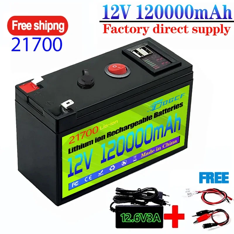 21700 Lithium Batterij Pack 12V 120ah Gloednieuwe Sproeier Volt Ingebouwde Hoge Stroom 30a Bms Voor Gloednieuwe Elektrische Auto Accu