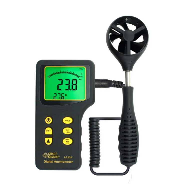 

Mini Instrument Measuring Wind Speed Meter Digital LCD Anemometer Anemometer SMART SENSOR black yellow AR836+