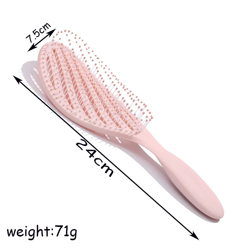 10PCS Girl's pink transparent touch paint fluffy shape hollow rib comb scalp massage comb