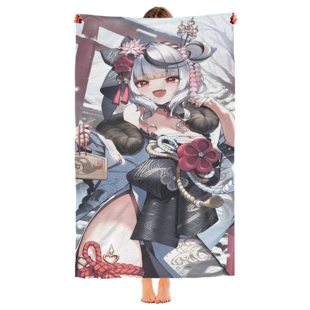 Quick Drying Beach Towels Anime Hololive Kawaii  Printing Towel Super Absorbent Pool Towel Blanket