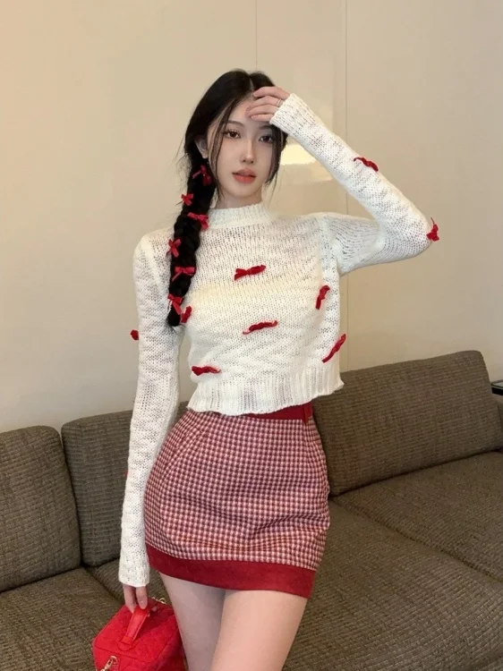 

Милый модный комплект с юбкой для девушек, женский, весна 2026, универсальный, элитный, стройнящий, шикарный, из двух предметов