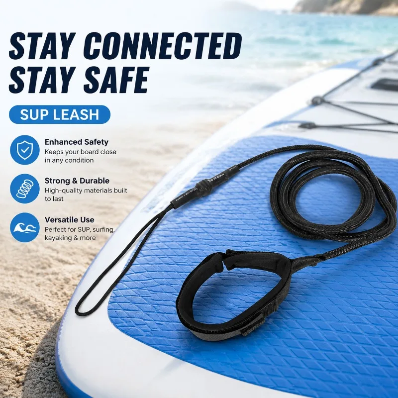 Elastic Ankle Cord Surfboard Exclusive Safety Tether Retractable Traction Line Stand Up Paddle Gear Anti-Lost Link Wakeboard