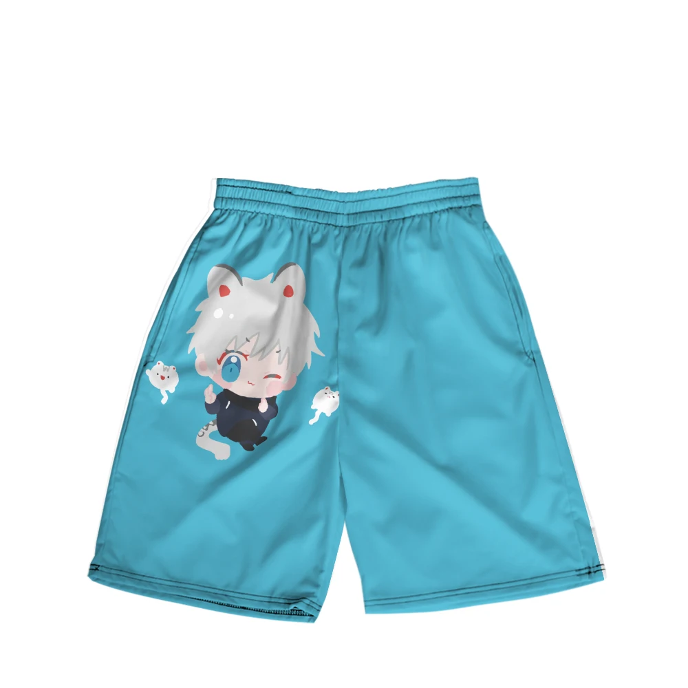 Japanese Anime Printed Shorts, Beach Pants, Casual Pants, Swimming Pants, Pajamas, Light and Thin for Men and Women In Summer