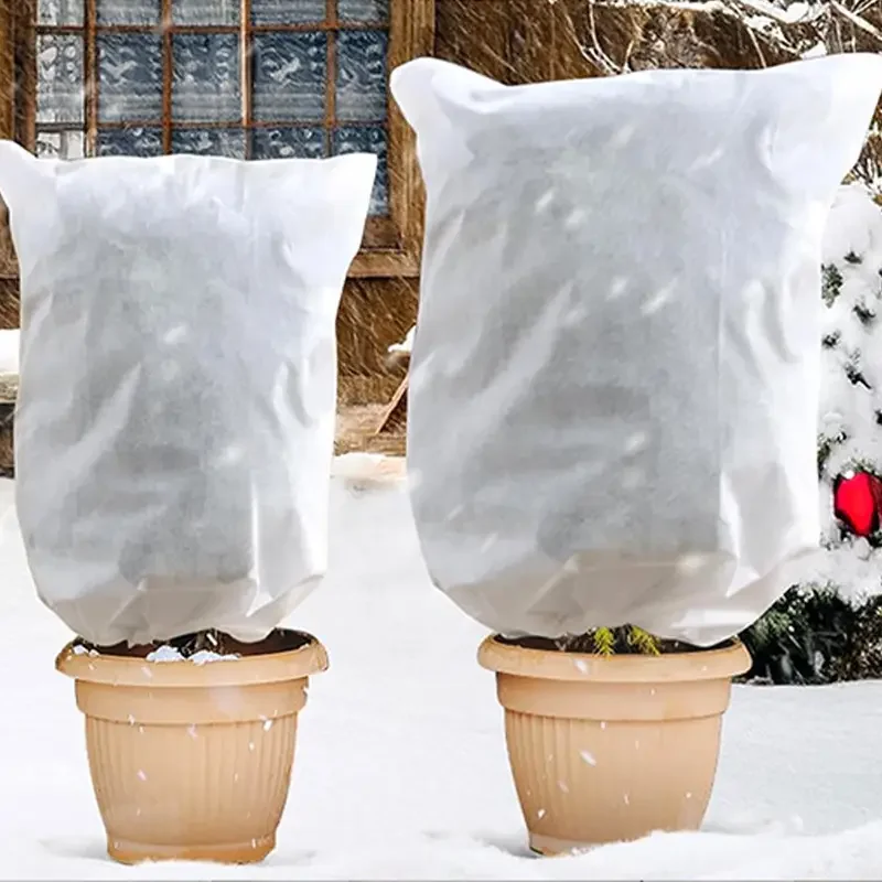 Winter Plant Protection Bag Lant Against Cold Warm Cover Outdoor Garden Protection Cover Drawstring Vegetation Anti-Frost Bags