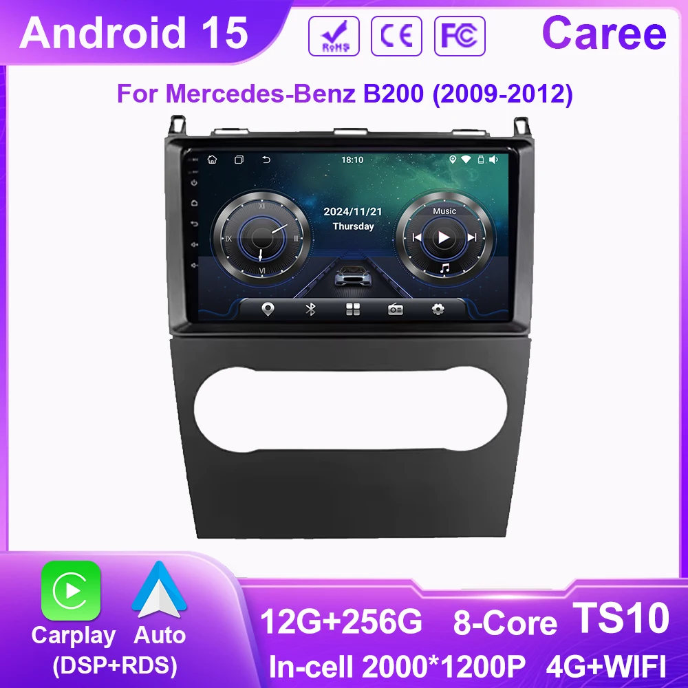 

Android 15 для Mercedes-Benz B200 A B Class W169 A160 A180 A200 A220 2009-2012 Автомобильный мультимедийный плеер с GPS-навигацией без 2Din DVD