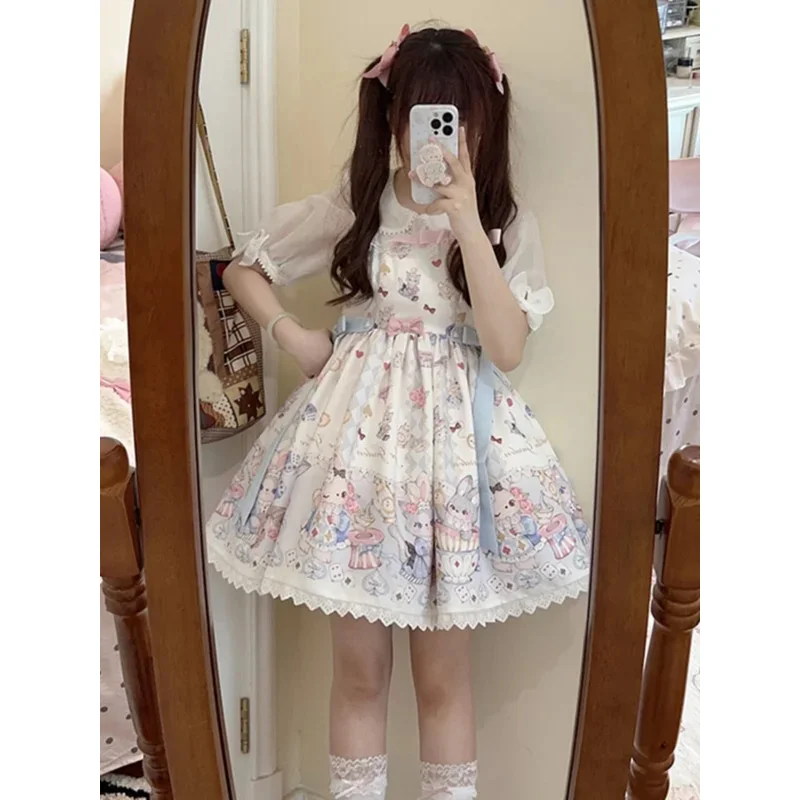 

Harajuku японская корейская мода оригинальная Лолита натуральная Jsk плечевой ремень пышная юбка принцессы осеннее платье зима в наличии