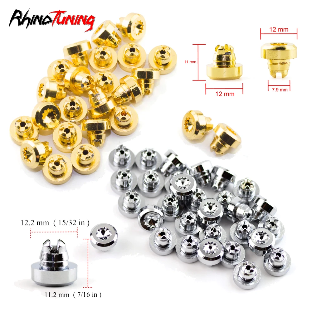 

100pcs Universal Wheel Nuts For Rim Cap Lip Screw Bolt Tires Lip Replacement Decription Rivets J2 D-002 Chrome Gold Plastic