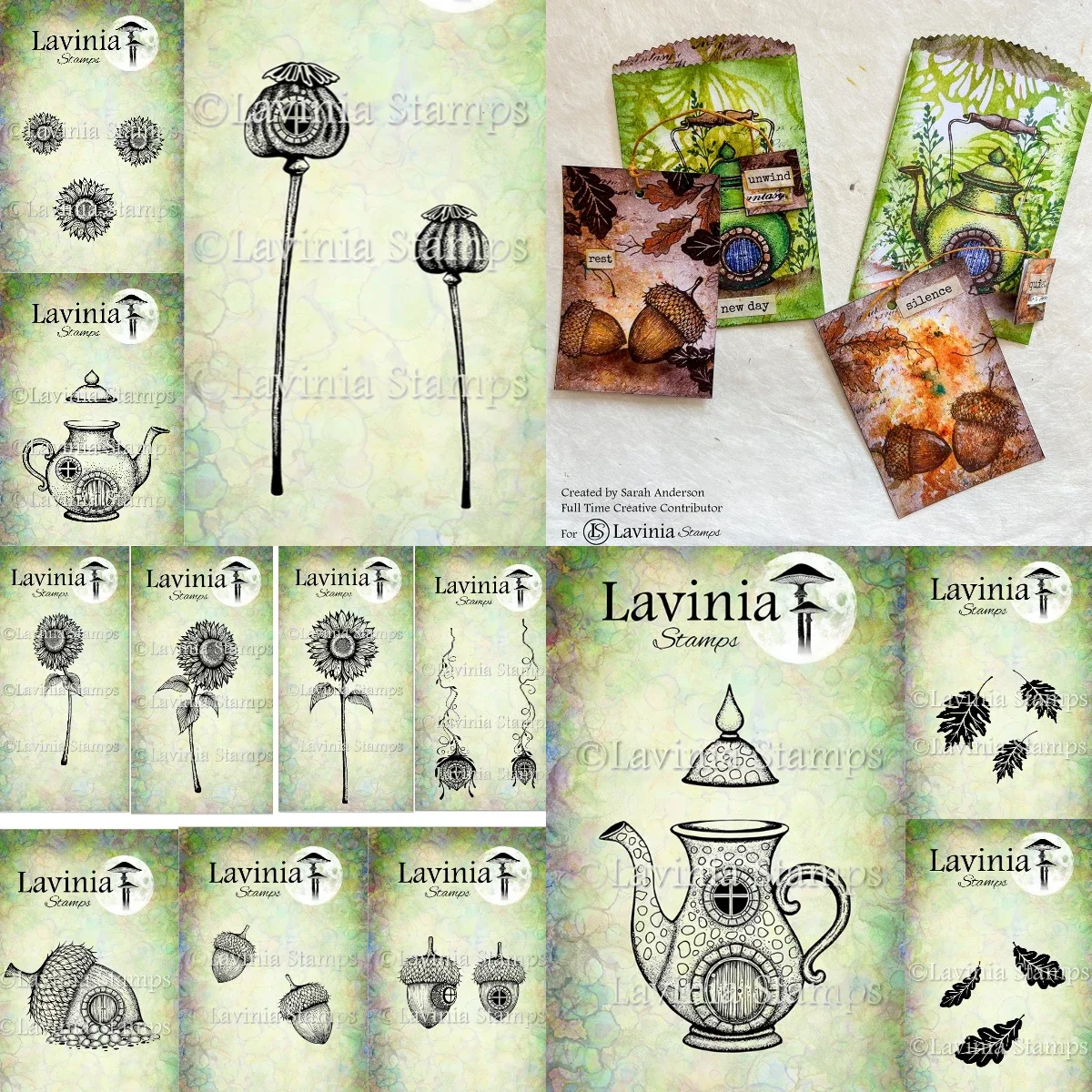 مجموعة طوابع شاي الشفق من Poppy Lodges للنقش الحرفي، قالب صنع بطاقات المعايدة الورقية مصنوع يدويًا بنفسك #2