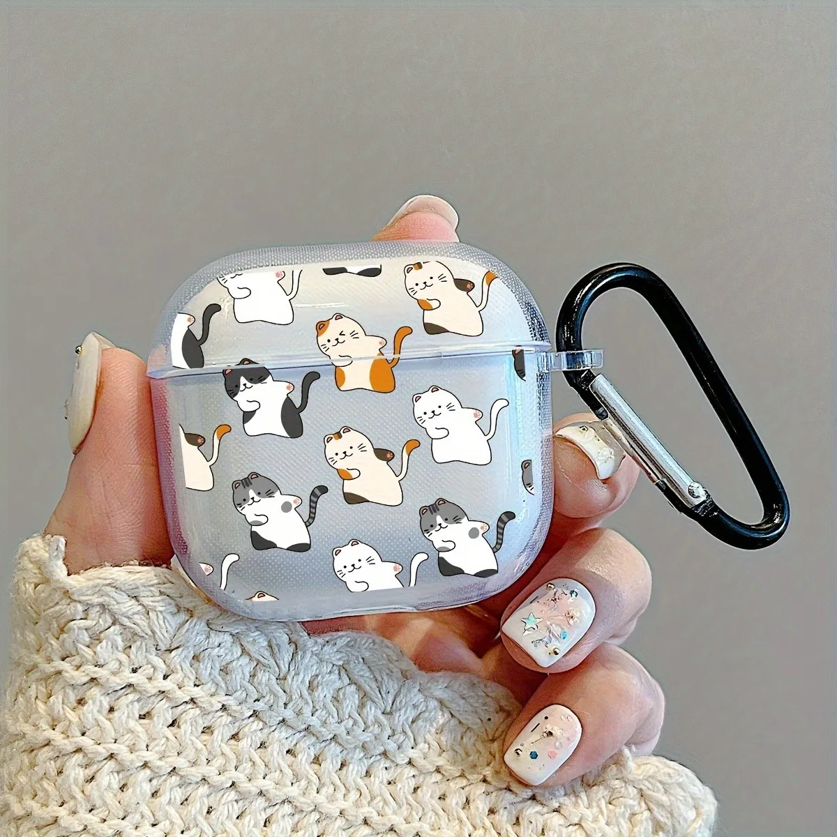 Wireless Bluetooth Case For AirPods3/4 Clear TPU Cartoon Bear Animals Pattern For AirPods Pro/Pro2 With Keychain Earphone Cover