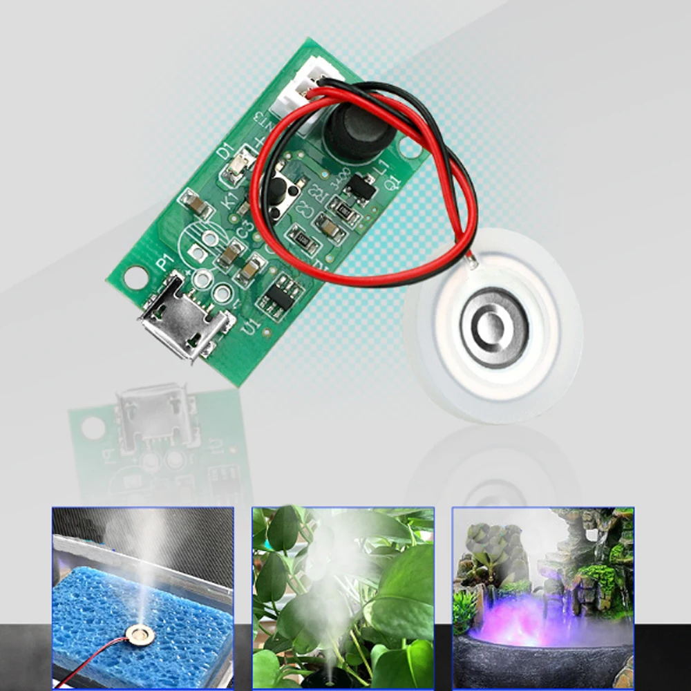 

Mist Maker Driver Circuit Board 5V USB Mini Humidifier DIY Kit Fogger Atomization Film Atomizer Sheet High Frequency Oscillating