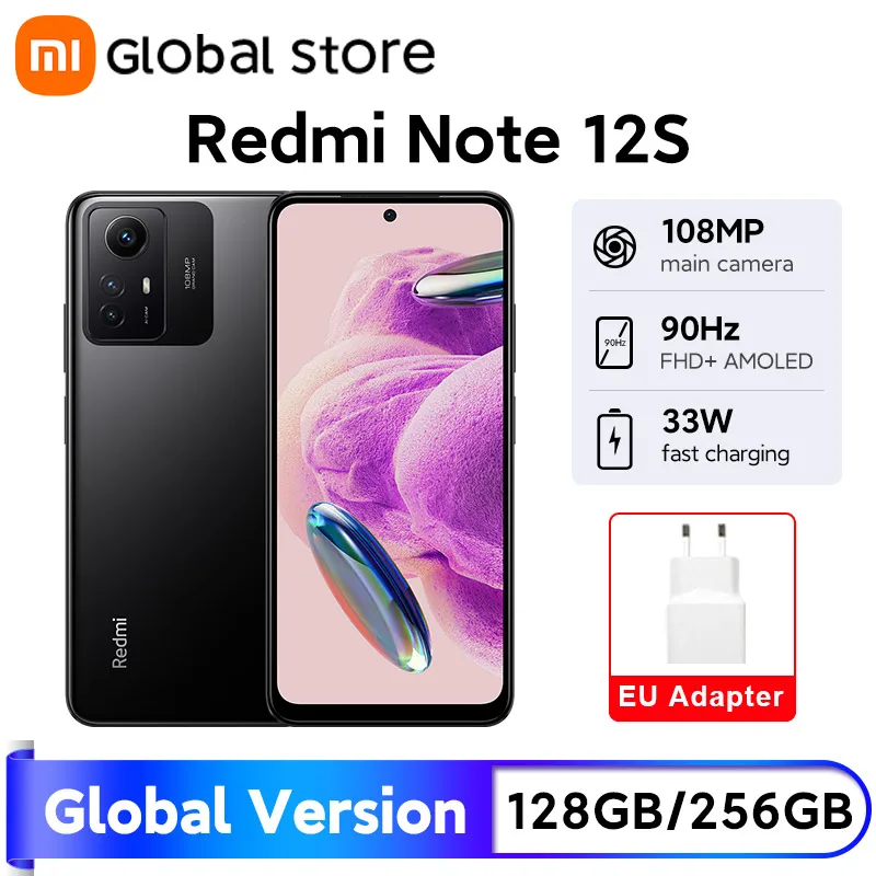 nova versao global xiaomi redmi note 12s 128gb 256gb rom 643 amoled dotdisplay 108mp camera mtk helio g96 5000mah 90hz 01