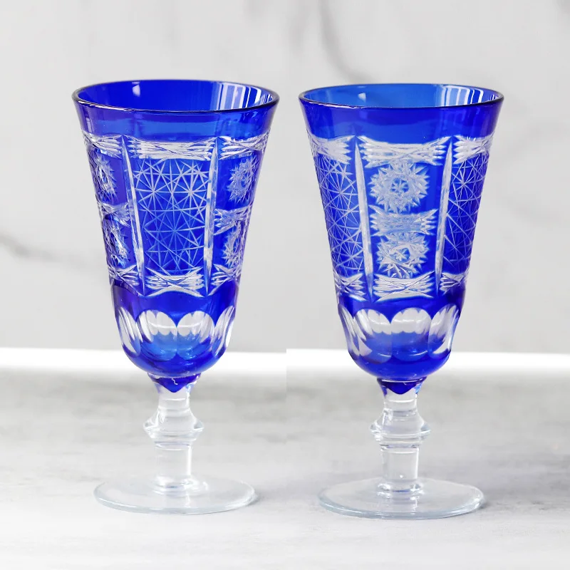 Hand Engraved Red Wine Glas Crystal Glass Manual Engraving Process Manufacturers
