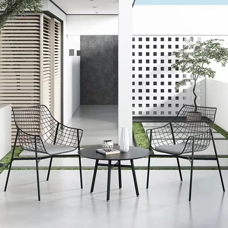 

Outdoor table and chair combination iron wire chair restaurant chair bar chair coffee hall chair Nordic