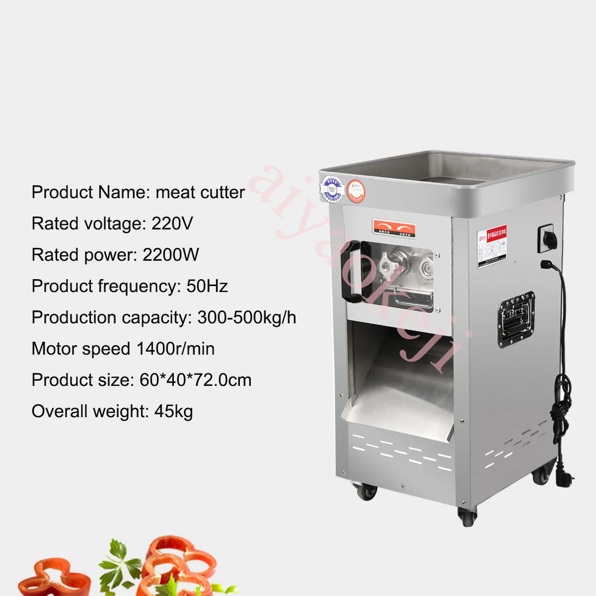 Multifunctional High Efficiency Meat Cutting Machine Stainless Steel Vegetable Fruit Slicer Meat Dicing Machine