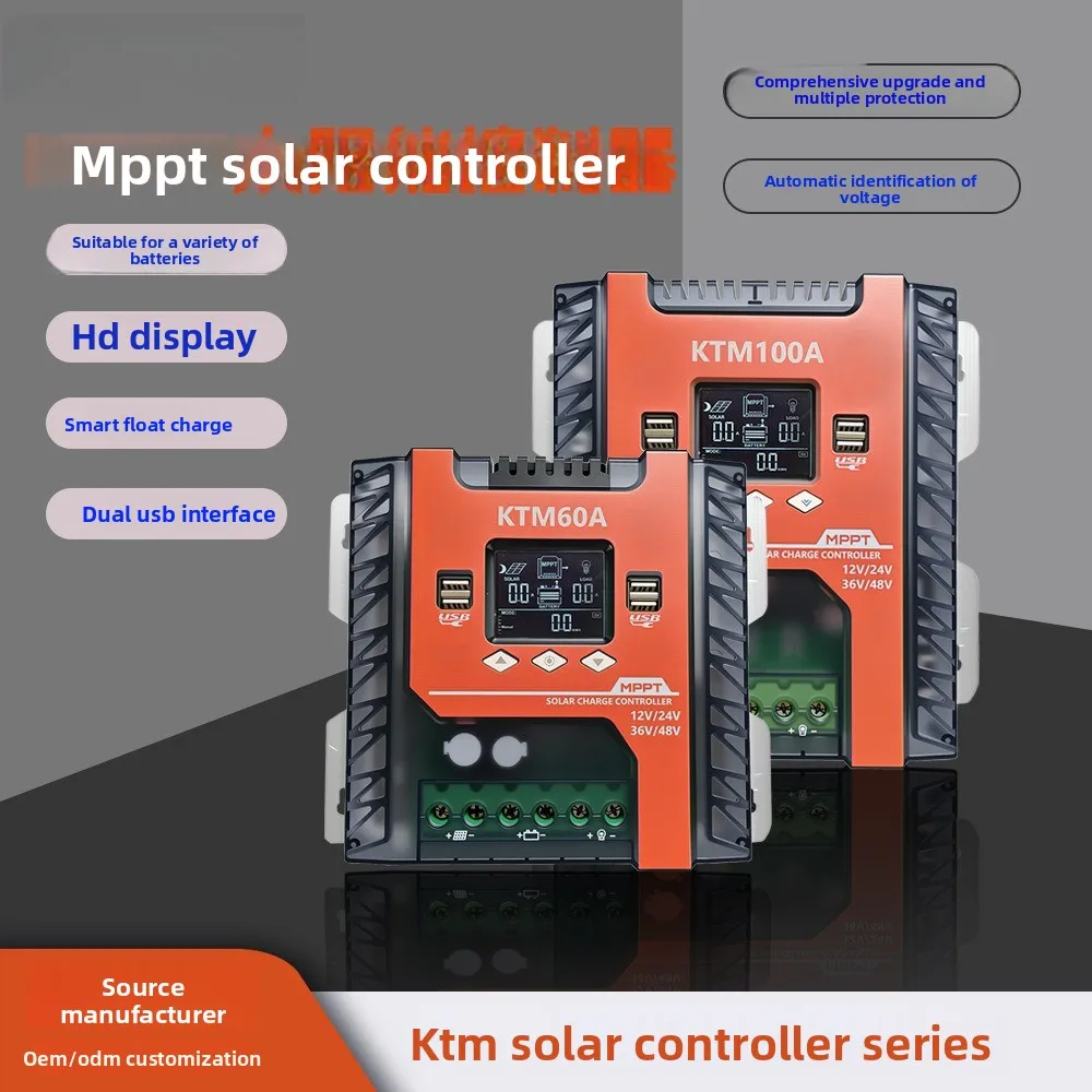 40A/60A/100A MPPT Solar Charge Controller with Clear Case – Smart PV Charger Board for Off-Grid Systems