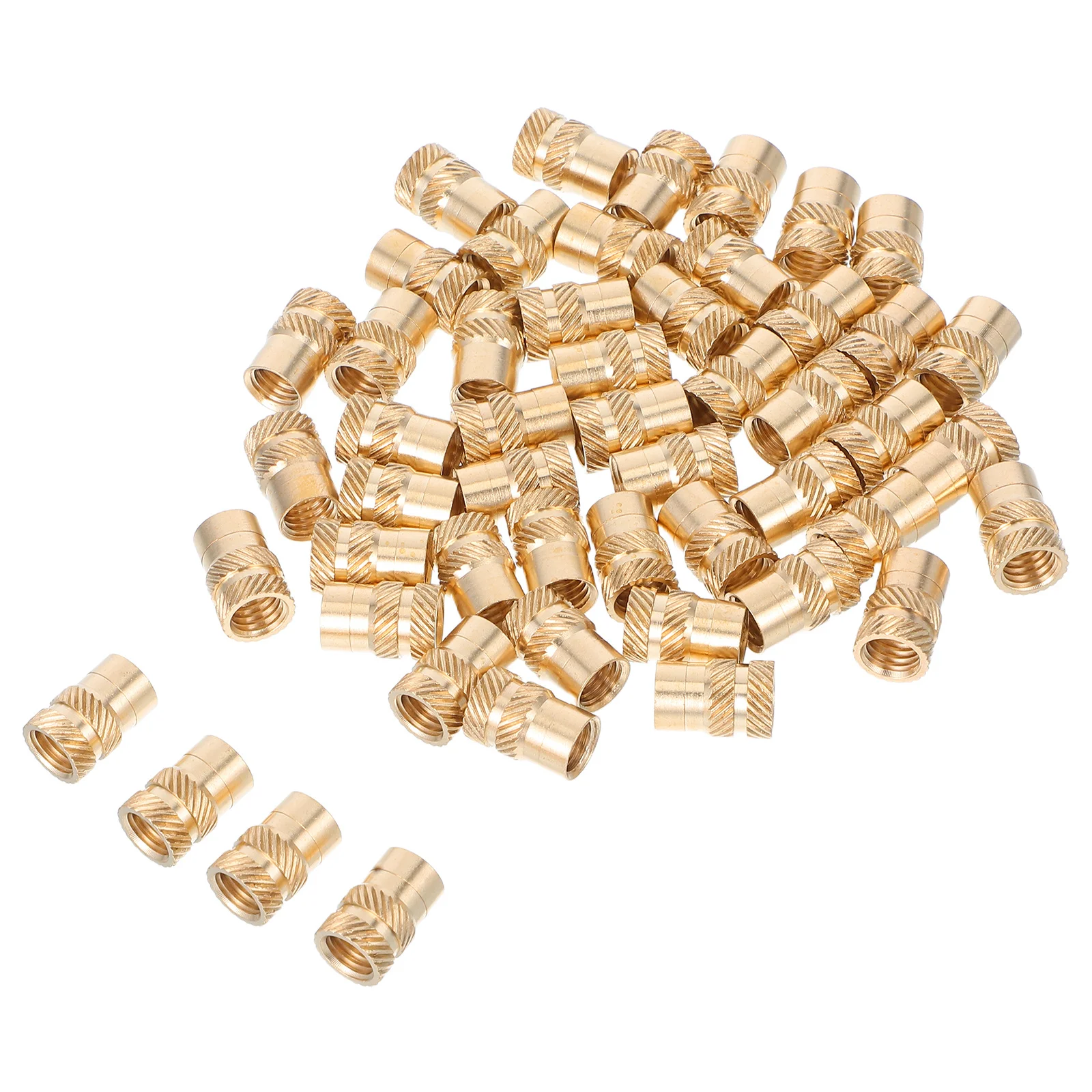 

50Pcs Brass Knurled Threaded Inserts M8 Heat Set Nuts for 3D Printing Mechanical Assembly Durable Hardware Nuts