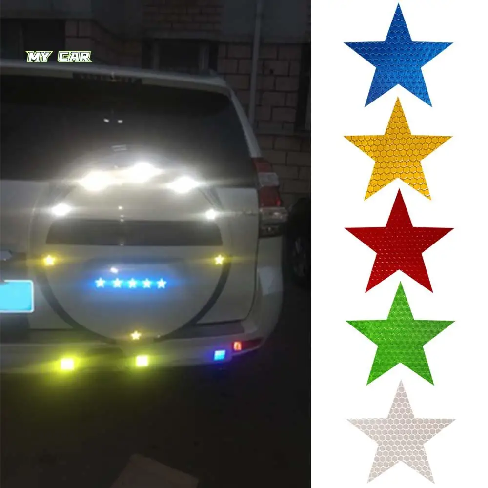 

6pcs Warning Tape Bicycle Motorcycle Luminous Car Exterior Accessories Reflective Stickers Car Stickers Car Safety Mark