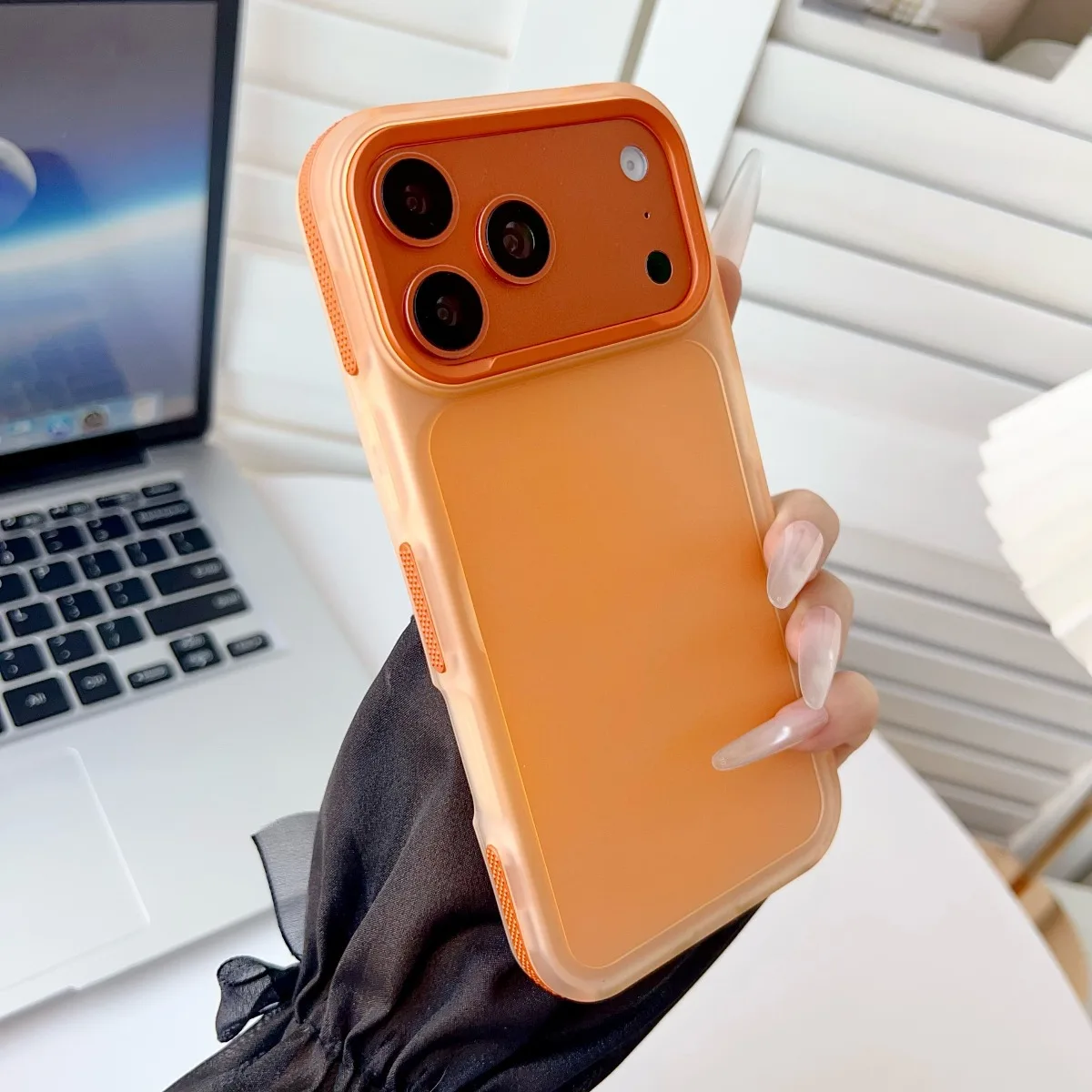 Luxuriöse matte, durchscheinende TPU-Telefonhülle für iPhone Air 17, 16, 15, 14, 13, 12, 11, Pro Max, bunte Rand, stoßfeste Schutzhülle