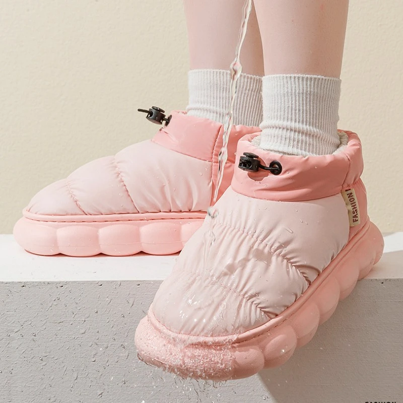 

2023 Winter Boots for Women Chunky High Heels Ladies Shoes Thick Platform Waterproof Comfortable Soft Warm Fur Female Snow Boot