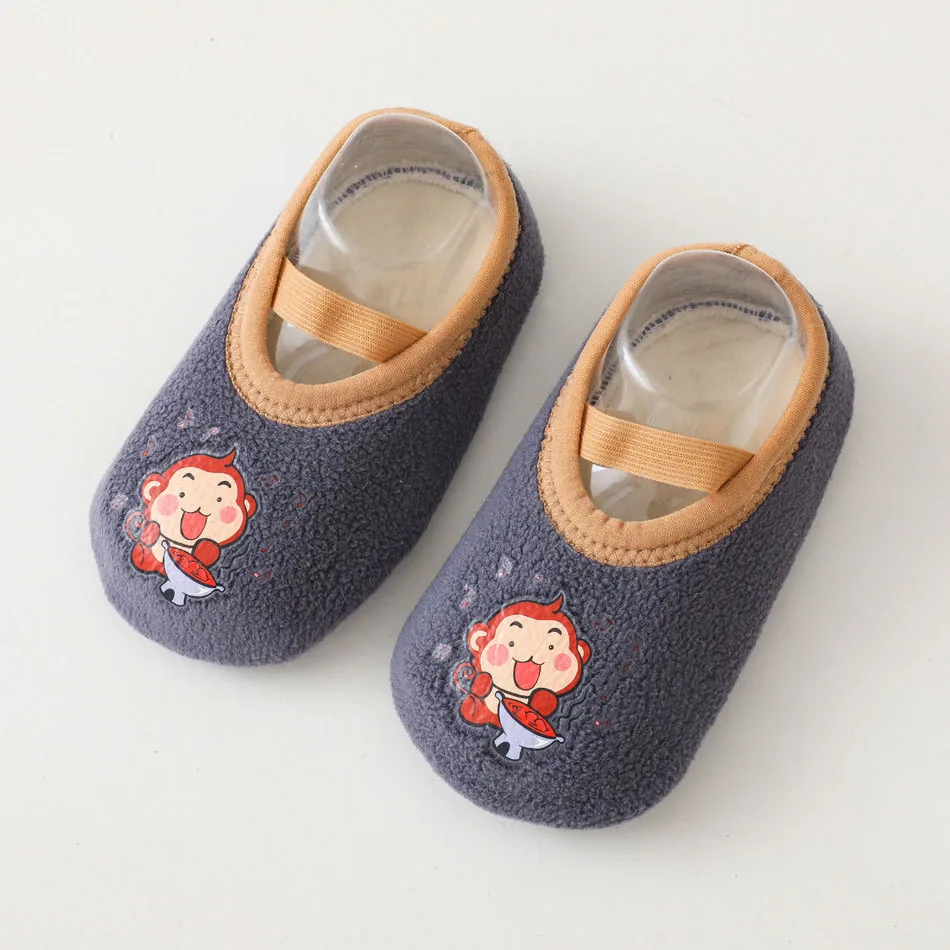 

1-4 Years Kids Prewalker Baby Sponge Soft Sole Slip On First Walkers Toddler Anti-Slip Cartoon Animal Floor Socks Children Flats