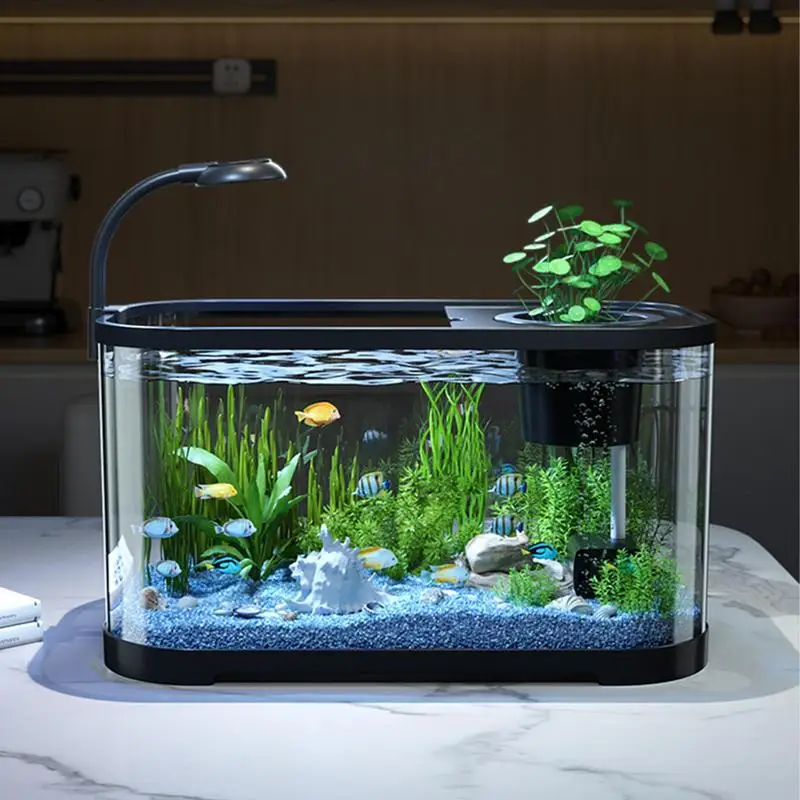 Betta Fish Smart Tank With Filtration And Lights Aquarium Kit Starter Aquarium Fish Bowl For Betta Tortoise Frog - Image 3