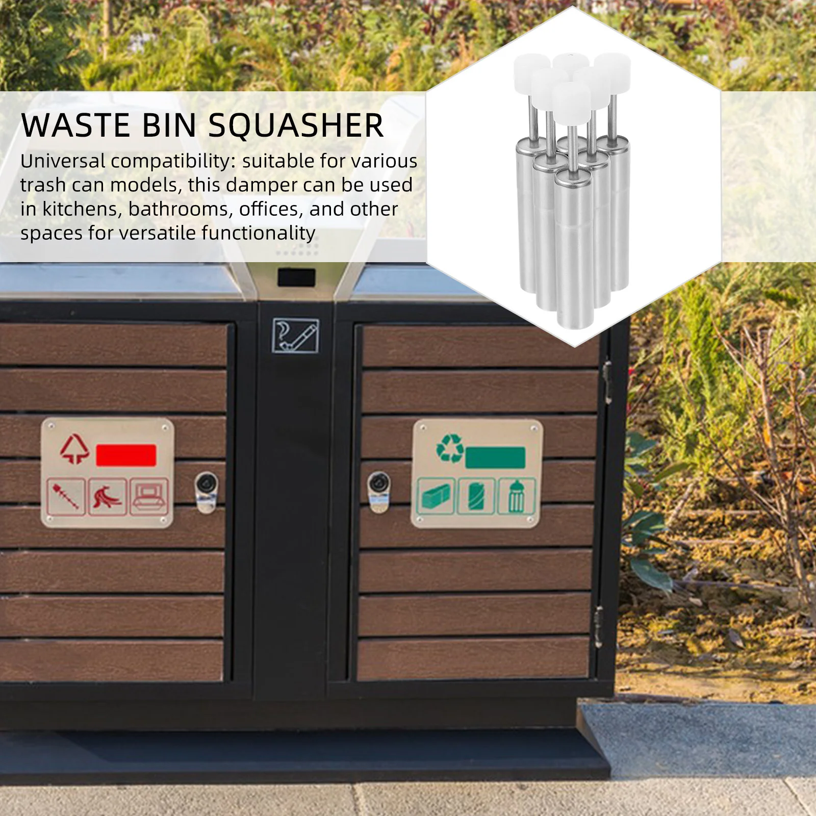 

6pcs Trash Can Closing Damper Soft Close Mechanism Steel Nylon Replacement Parts For Kitchen Bathroom Office Universal