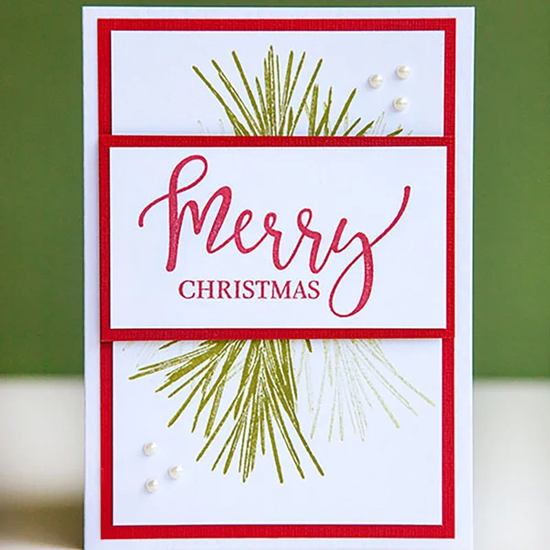 New Merry Christmas English Words timbri trasparenti per fai da te creazione di biglietti di auguri Album Scrapbooking No Metal Cutting Dies