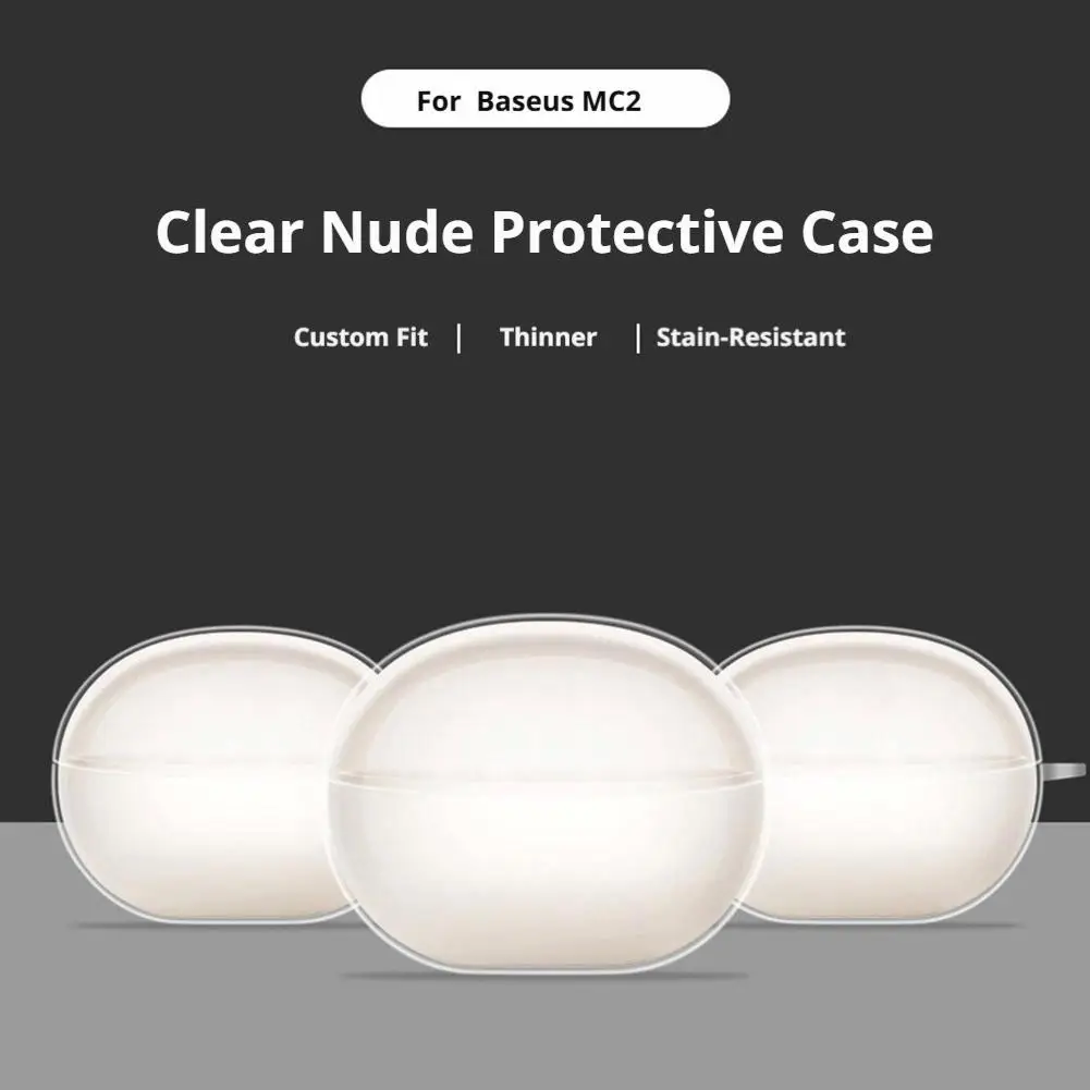 Étui transparent en TPU effet cristal de glace pour écouteurs MC2 Air - Housse de protection souple résistante aux rayures