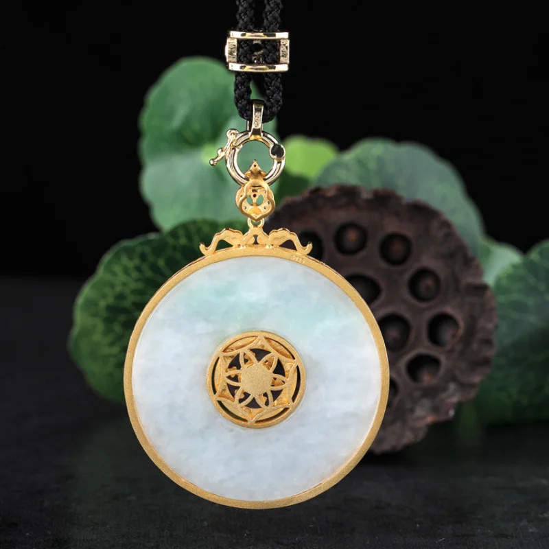 Certificate-Inlaid Rotatable A-Grade Jewelry Jade Sweater Chain Light Luxury Hanfu Accessories Jade Pendant Autumn Winter