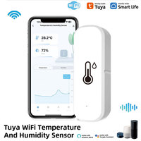 Tuya WiFi Temperature and Humidity Sensor Indoor Humidity Sensor Battery Powered APP Monitoring For Alexa Google Home Voice New