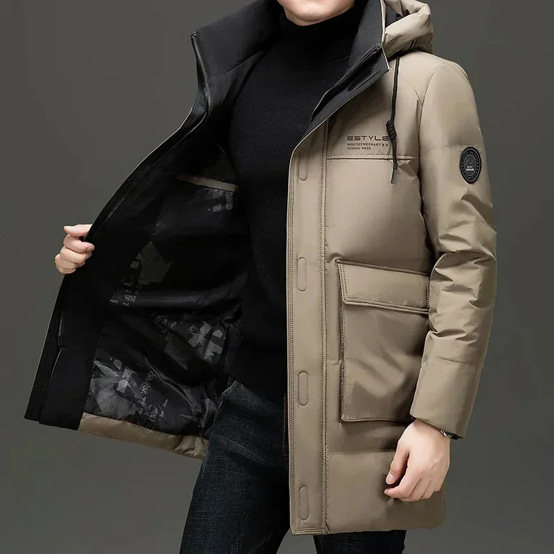 Men's Winter Down Jacket Designer Clothes Duck Padding Long Sleeve Hooded s Heated Male Coat