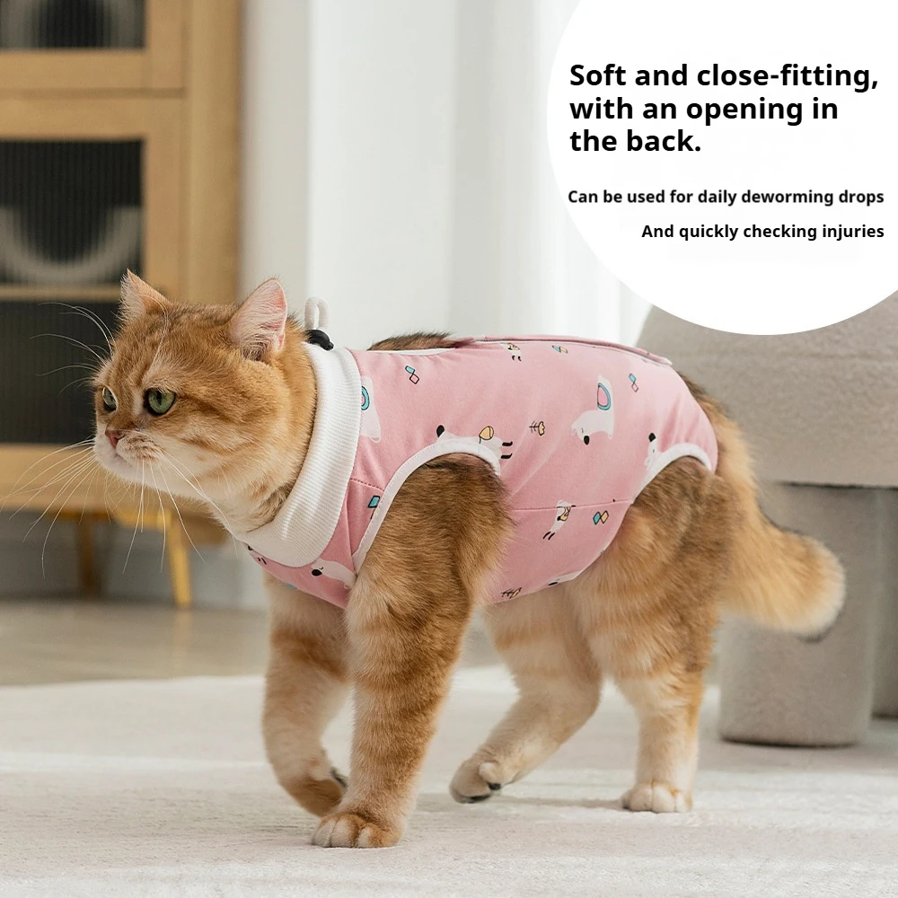Cat Post-surgery Recovery Suit, Soft Breathable Kitten Surgical Recovery Clothing Anti-Licking Pet Onesie Recovery Suit