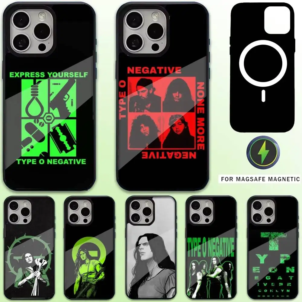 

T-Type O N-Negative Rock B-Band Phone Case For iPhone17,16,15,14,13,12,11 Plus,Pro Max Magnetic For Magsafe Wireless Charging